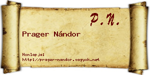 Prager Nándor névjegykártya